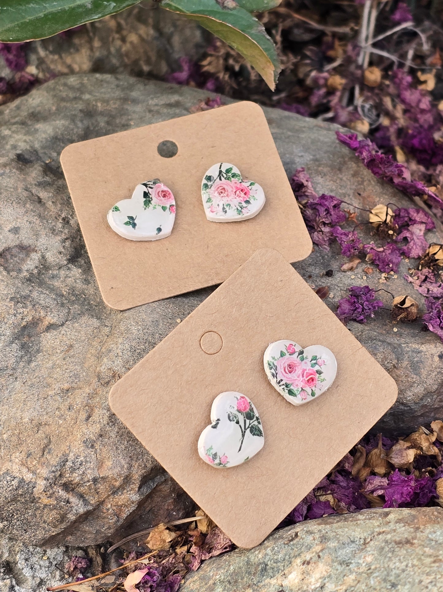 Floral Heart Studs